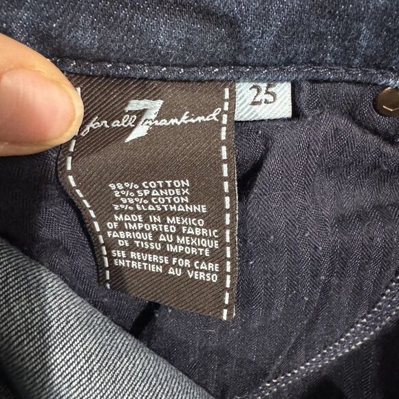 7 For All Mankind Jeans Womens 25 Blue Kimmie Straight Leg Stretch Denim Midrise - Picture 10 of 11